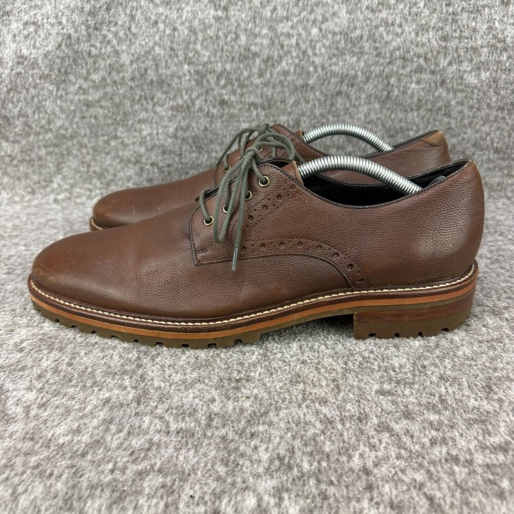✅ Mens 10M Johnston & Murphy Oxfords Brown Leather Lace-Up Casual Comfort Shoes